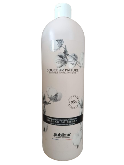SUBLIMO - Douceur Nature - Shampoing déjaunisseur Nectar de Coton - 1 Litre