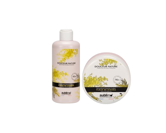 SUBLIMO - Douceur Nature - Shampoing et soin Protection Couleur - Fleur de Mimosa - 250ml & 150ml