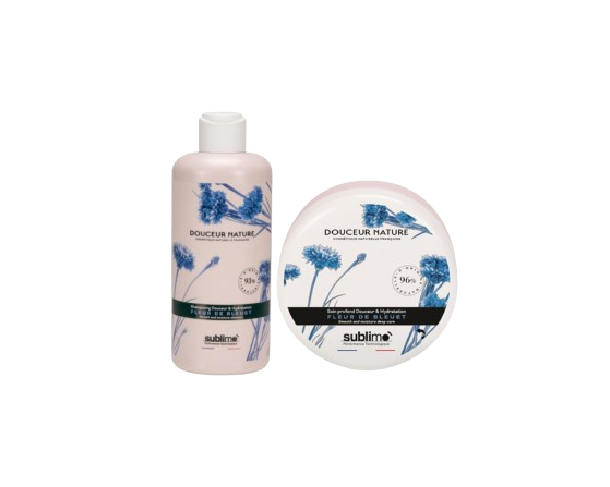 SUBLIMO - Douceur Nature - Shampoing et soin Douceur & Hydratation - Fleur de Bleuet - 250ml & 150ml