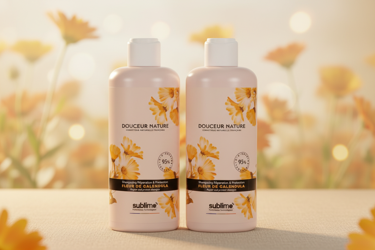 SUBLIMO - Douceur Nature - DUO Shampooing Réparation & Protection Fleur de Calendula - 250 ml