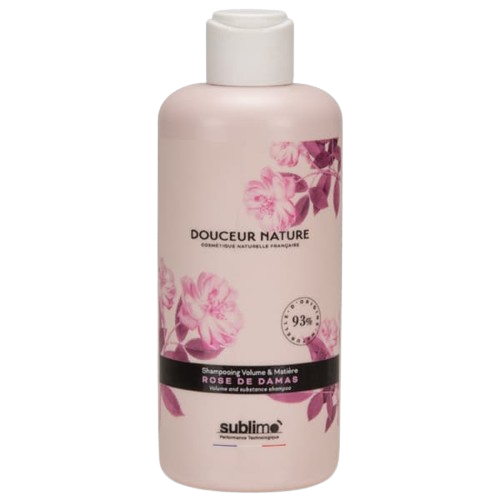 SUBLIMO - Douceur Nature - Shampoing Volume & Matière Rose de Damas - 250 ml - 1L