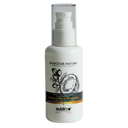 SUBLIMO - Douceur Nature - Sérum Nuit Réparateur - Huile de Jojoba & Lait de Coco - 100 ML