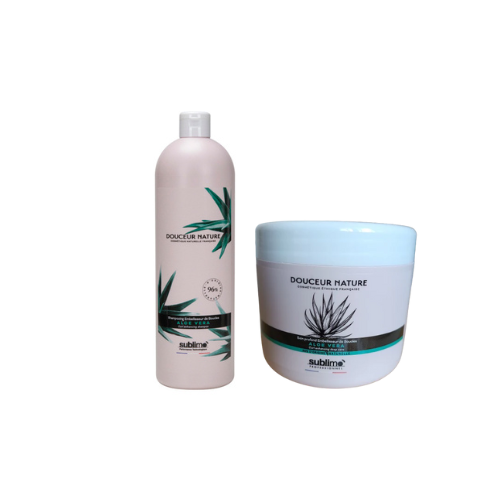SUBLIMO - Shampoing et Soin  Embellisseur de Boucles - Aloe Vera - 1 L - 500 ML