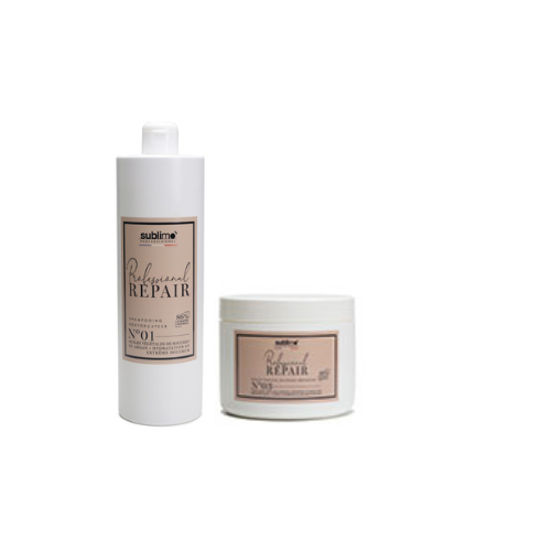 Sublimo - Professional Repair - Shampoing Renforçateur & Masque Profond Traitement Réparateur - 1 L & 500 ML