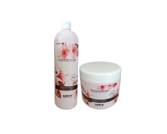 SUBLIMO - Douceur Nature - Shampoing & Soin Nutrition Intensive Hibiscus Rouge - 1L & 500ml