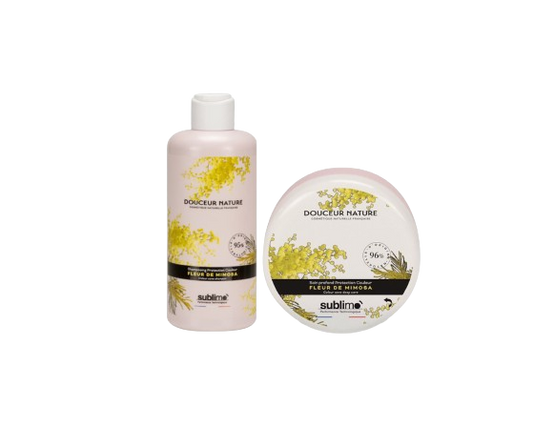 SUBLIMO - Douceur Nature - Shampoing et soin Protection Couleur - Fleur de Mimosa - 250ml & 150ml