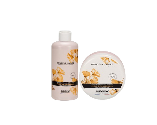 SUBLIMO - Douceur Nature - Shampoing et soin Réparation & Protection - Fleur de Calendula - 250ml & 150ml