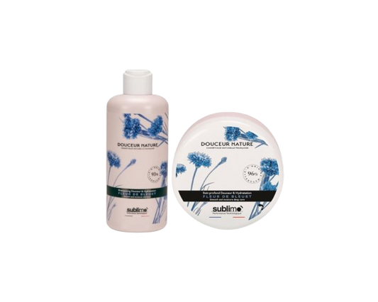 SUBLIMO - Douceur Nature - Shampoing et soin Douceur & Hydratation - Fleur de Bleuet - 250ml & 150ml