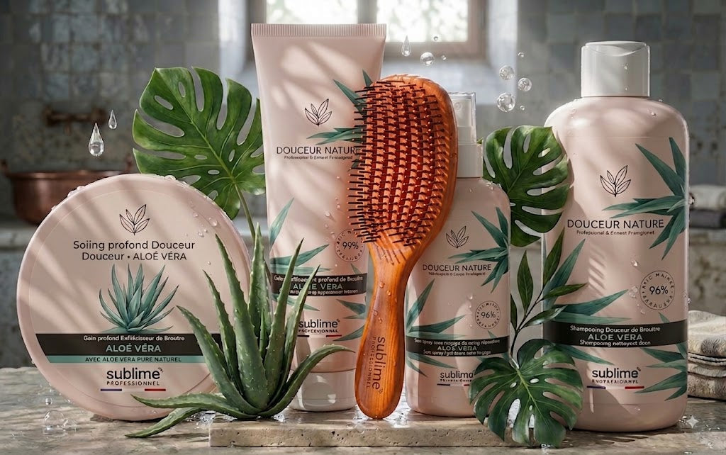 SUBLIMO - Gamme boucles- Aloé Vera – Routine complète hydratation & définition & Brosse Orange.