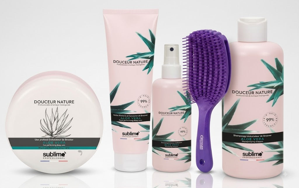 SUBLIMO - Gamme boucles- Aloé Vera – Routine complète hydratation & définition & Brosse Violet