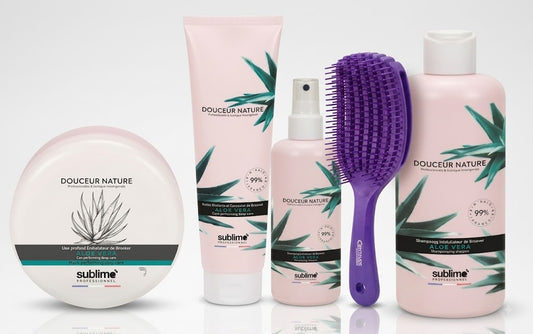 SUBLIMO - Gamme boucles- Aloé Vera – Routine complète hydratation & définition & Brosse Violet