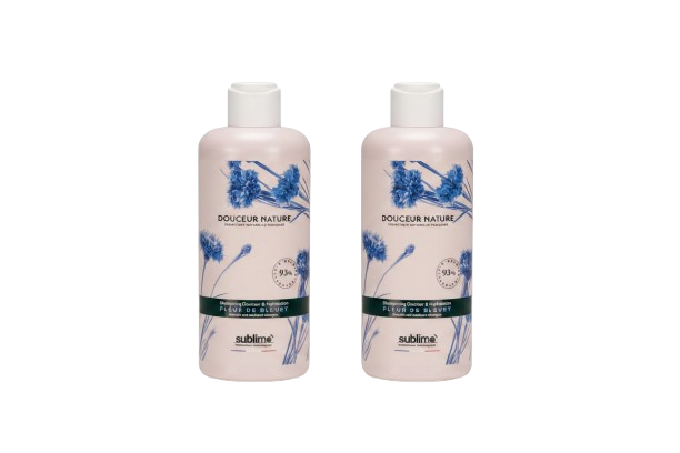 SUBLIMO - Douceur Nature - DUO Shampooing Douceur & Hydratation Fleur de Bleuet - 2 x 250 ml