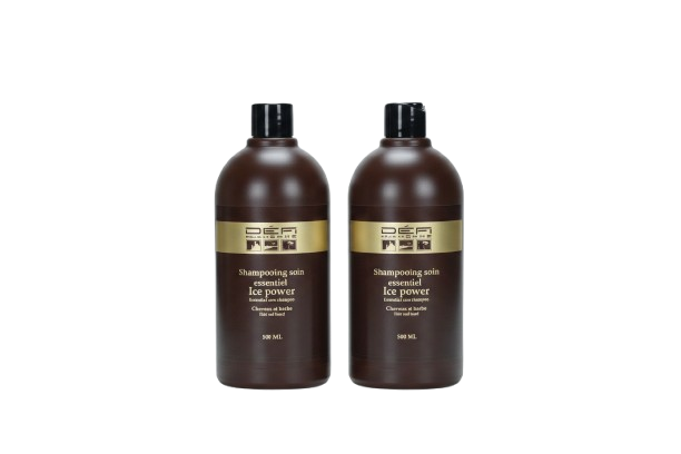 DÉFI POUR HOMME – DUO Shampoing Soin Essentiel Ice Power – Cheveux & Barbe – 2 x 500 ml