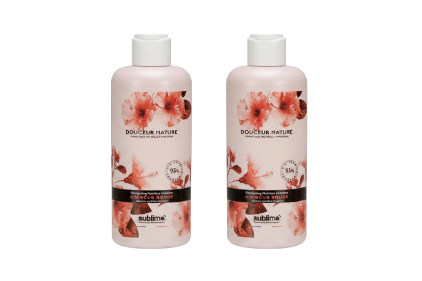 SUBLIMO - Douceur Nature - DUO Shampoing Nutrition Intensive Hibiscus Rouge - 2 x 250 ml