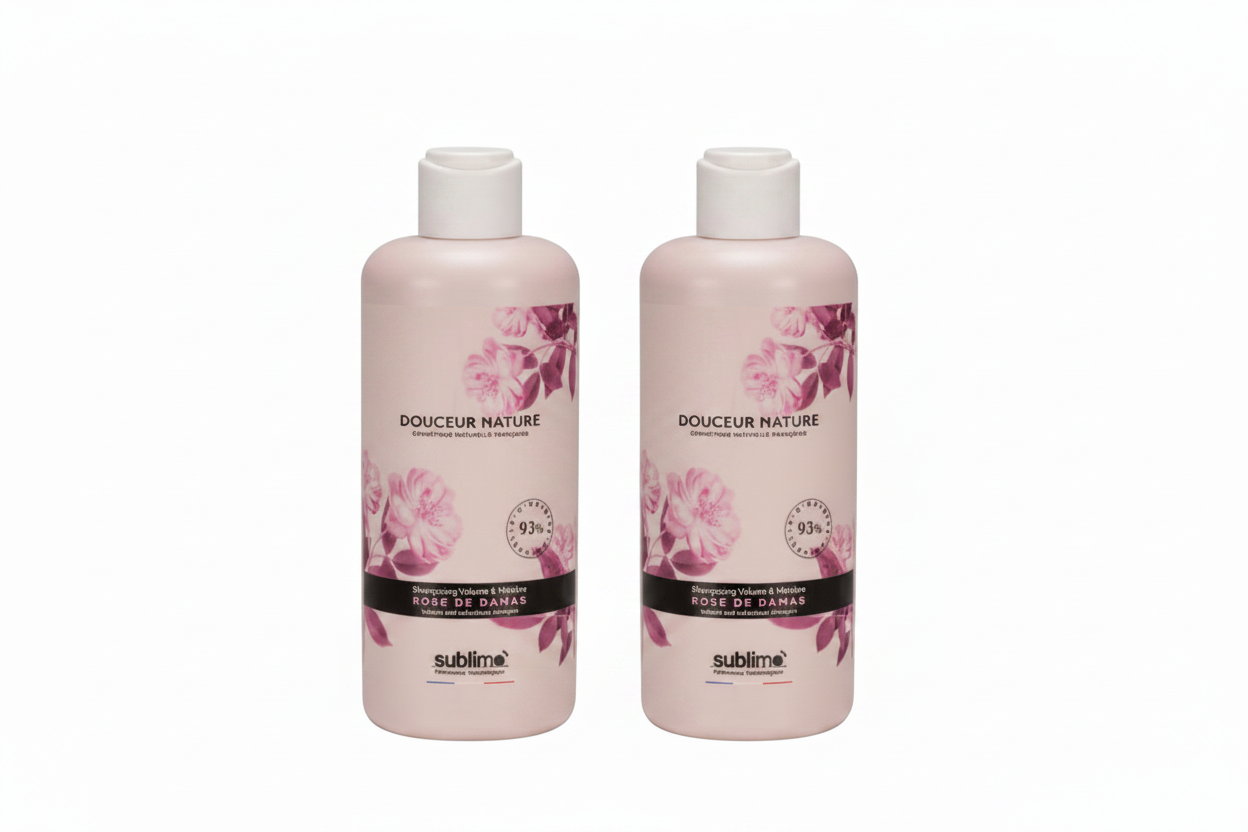 SUBLIMO – Douceur Nature – Duo Shampoing Volume & Matière - Rose de Damas – 250 ml