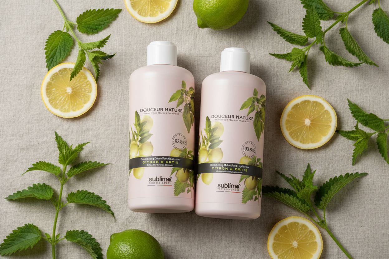 SUBLIMO - Douceur Nature - DUO Shampoing Détoxifiant Equilibrant citron & ortie - 250 ml