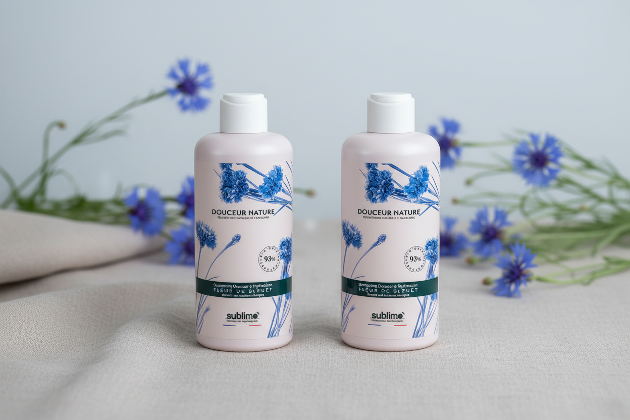 SUBLIMO - Douceur Nature - DUO Shampooing Douceur & Hydratation Fleur de Bleuet - 250 ml