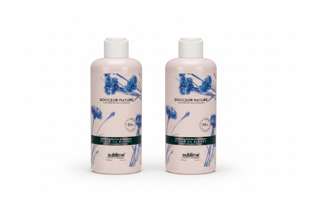 SUBLIMO - Douceur Nature - DUO Shampooing Douceur & Hydratation Fleur de Bleuet - 250 ml