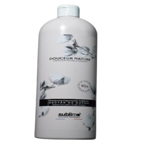 SUBLIMO - Douceur Nature - Shampoing déjaunisseur Nectar de Coton - 1 Litre